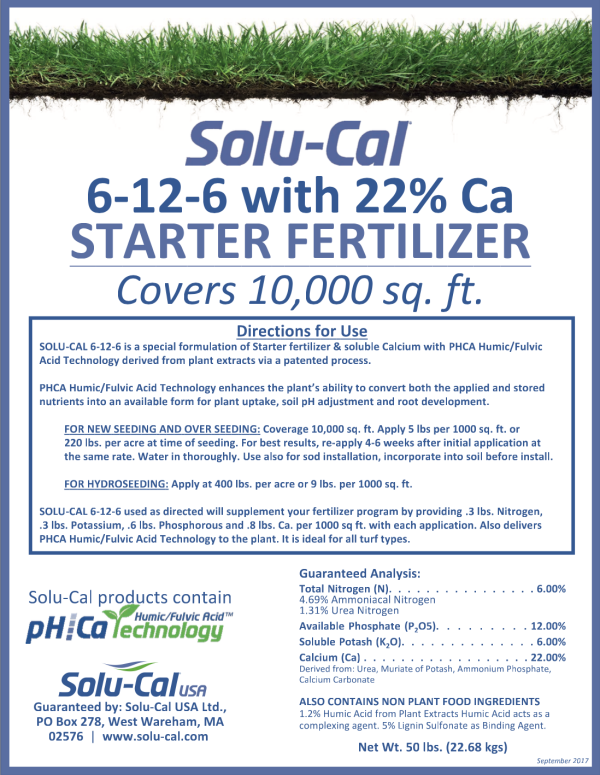 6-12-6 Solu-Cal and Aqua-Ca Starter Lawn Fertilizer Online now