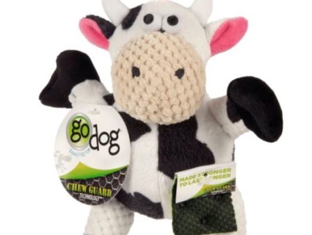 GoDog Checkers Sitting Cow Dog Toy Small Hot on Sale