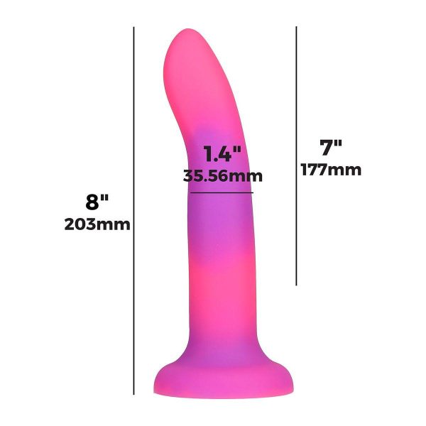 Addiction Glow-in-the-Dark Rave Dil 8  - Pink Purple For Sale