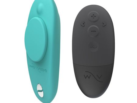 We-Vibe Moxie+ Wearable Hands-Free Remote-Controlled Magnetic Panty Vibrator- Aqua For Discount