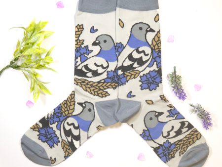 Pigeon & Cornflowers Cotton Socks Online Hot Sale