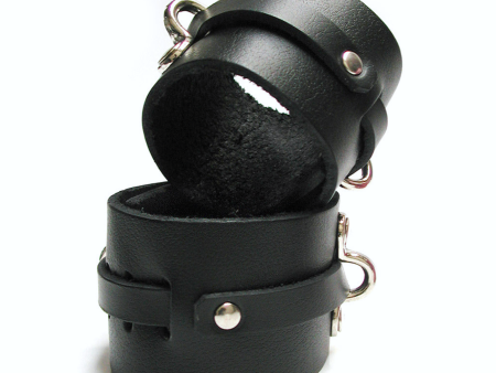 Kinklab Bondage Basics Leather Ankle Cuffs - Black Online