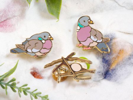 Wood Pigeon Enamel Pin Sale