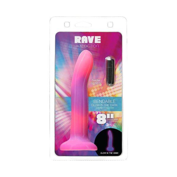 Addiction Glow-in-the-Dark Rave Dil 8  - Pink Purple For Sale