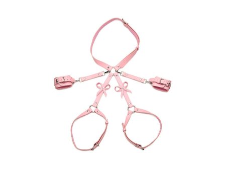 Bondage Harness with Bows - Pink XL-2XL For Discount