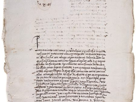 [Contemporary manuscript of a decree of pardon]: Minuta de perdon conto las clausulas a fu por la muerte de fu. Valladolid, 10 December For Sale