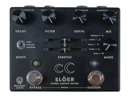 Walrus Audio Slöer Stereo Ambient Reverb FX Pedal Black Fashion