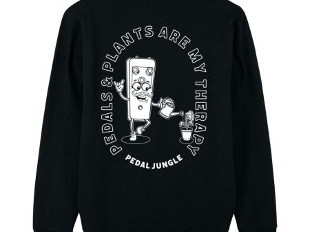 Pedals & Plants Are My Therapy Organic Vegan Sweatshirt Black For Sale