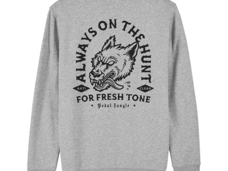 Always On The Hunt Organic Vegan Sweatshirt Grey For Sale