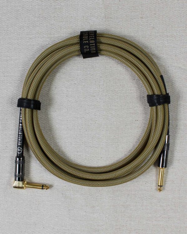 Revelation Cable Co. Dark Gold Tweed 10  Premium Instrument Cable Online Sale