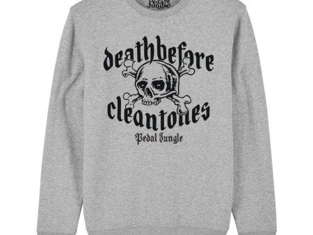 Death Before Clean Tones Organic Vegan Sweatshirt Grey Discount