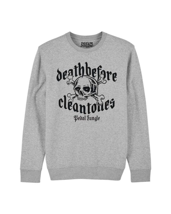 Death Before Clean Tones Organic Vegan Sweatshirt Grey Discount