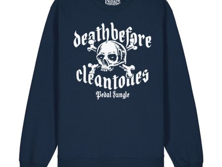 Death Before Clean Tones Organic Vegan Sweatshirt Navy Online Hot Sale